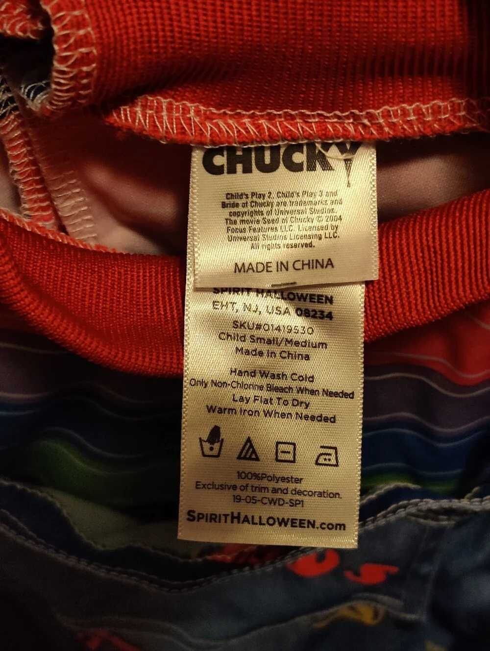 Spirit Halloween Kids Chucky Halloween Costume Size Small/Medium